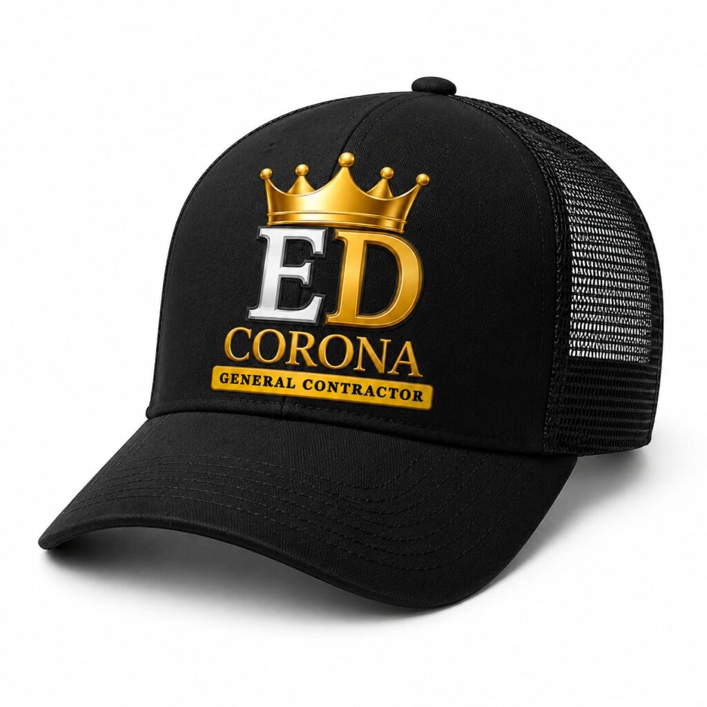 ED Corona General Contractor embroidered black cap