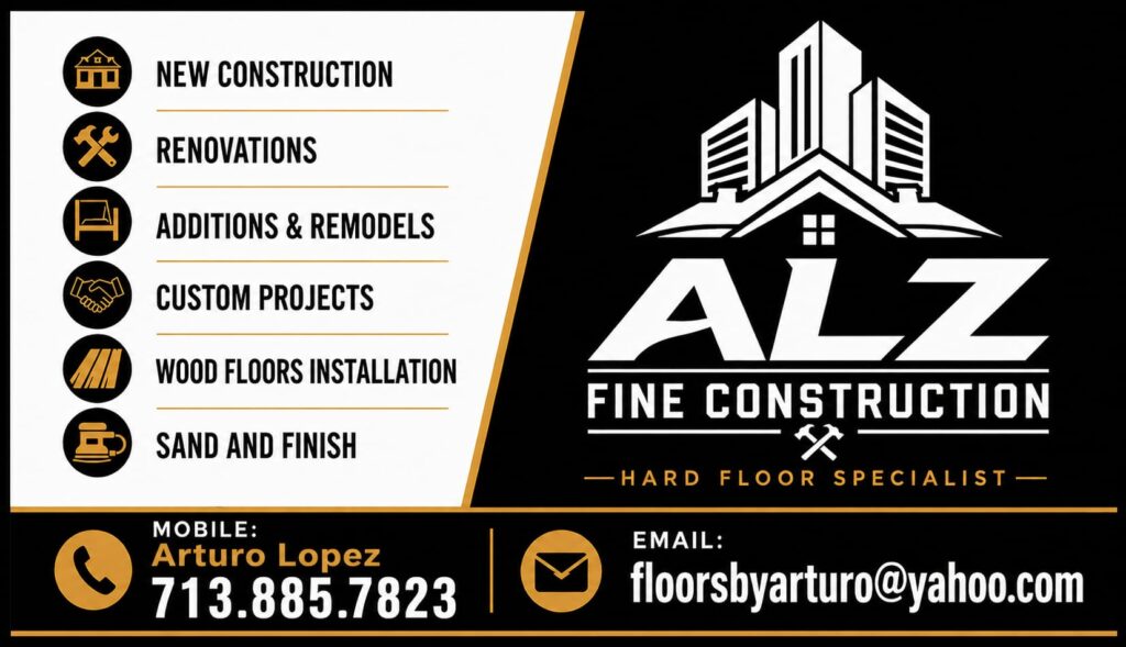 ALZ Fine Construction business card design
