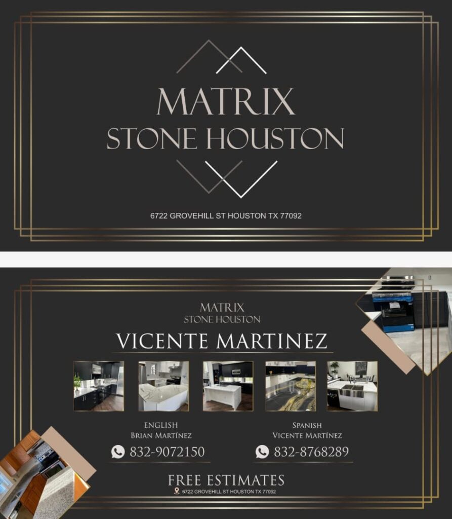 Matrix Stone Houston business card design