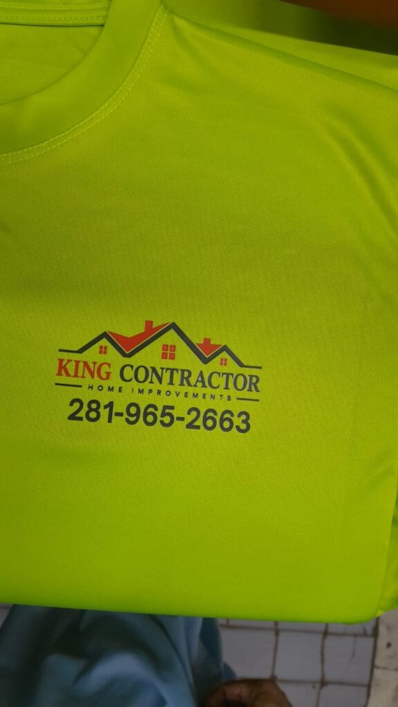 King Contractor high-visibility shirt print