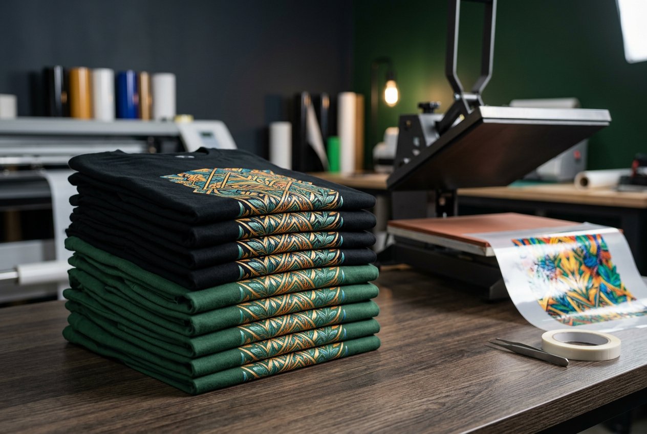 Custom printed shirts and heat press